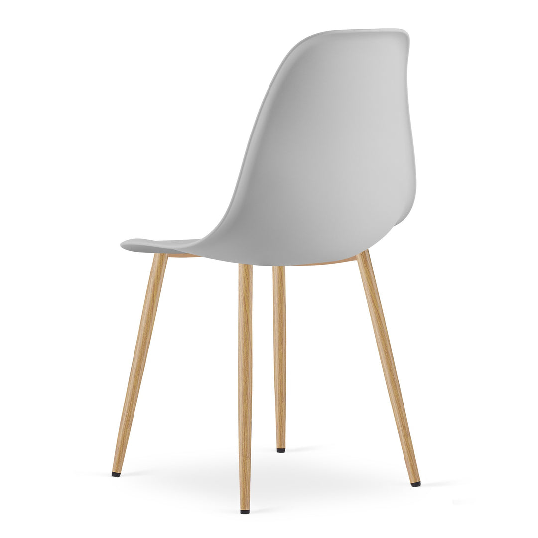 Sæt med NP bord 120x80cm Sonoma Eg + Hvid + 4 WAT stole grå / naturlige ben