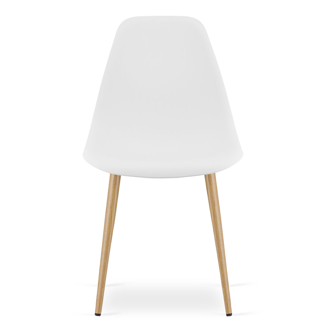 Sæt: NP Bord 120x80cm Sonoma Eg + 4 WAT Stole Hvide / Naturlige Ben