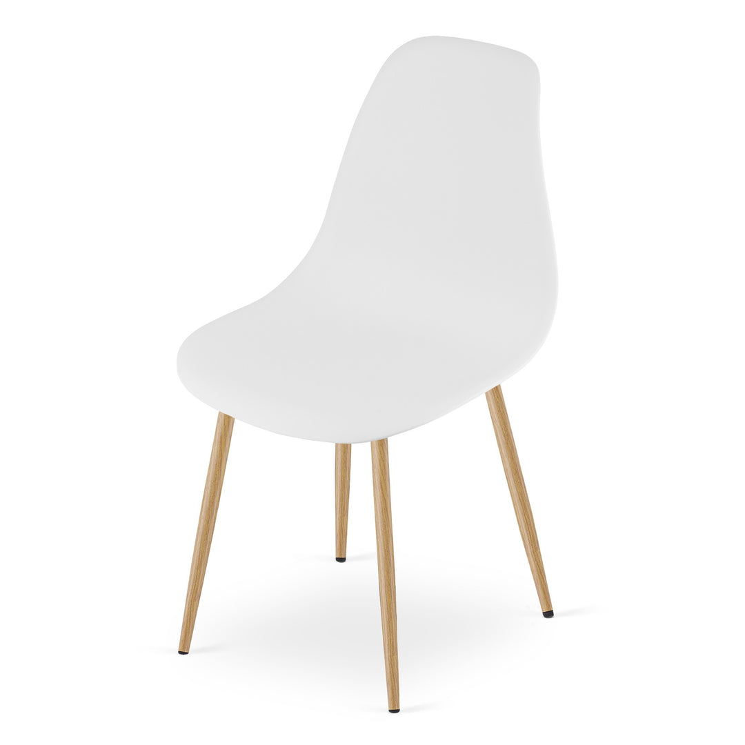 Sæt: NP Bord 120x80cm Sonoma Eg + 4 WAT Stole Hvide / Naturlige Ben
