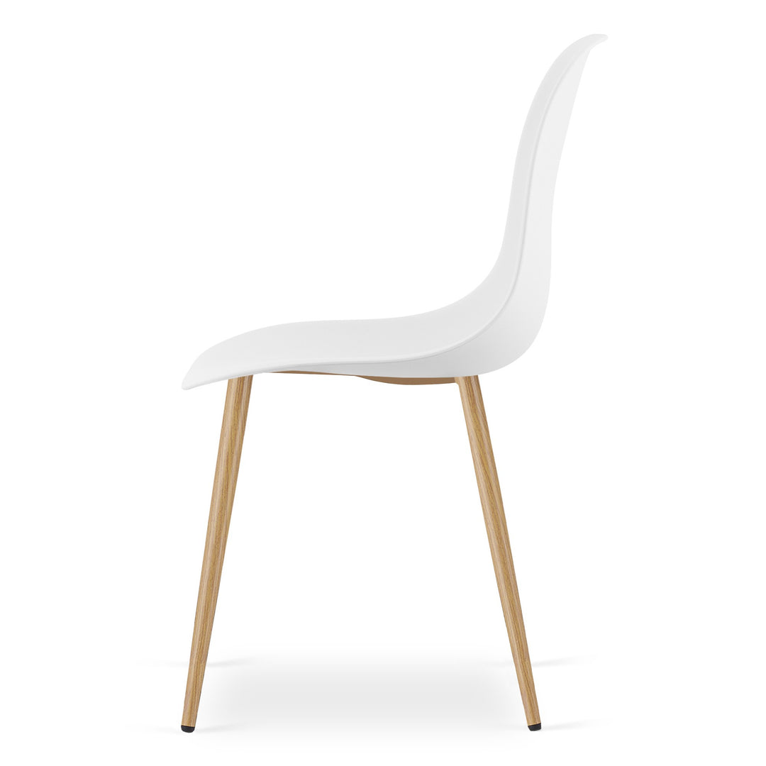 Sæt: NP Bord 120x80cm Sonoma Eg + 4 WAT Stole Hvide / Naturlige Ben
