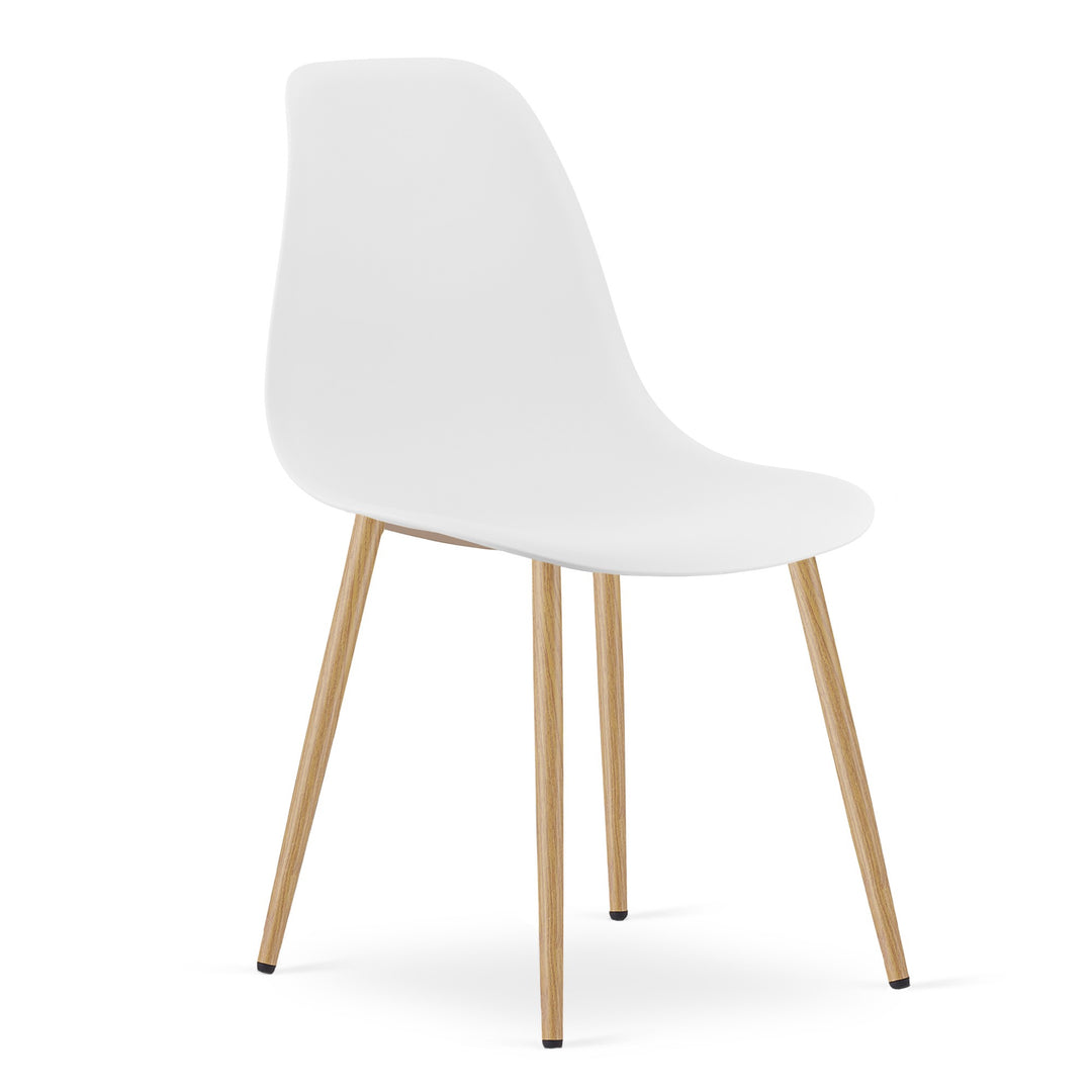 Sæt: NP Bord 120x80cm Sonoma Eg + 4 WAT Stole Hvide / Naturlige Ben