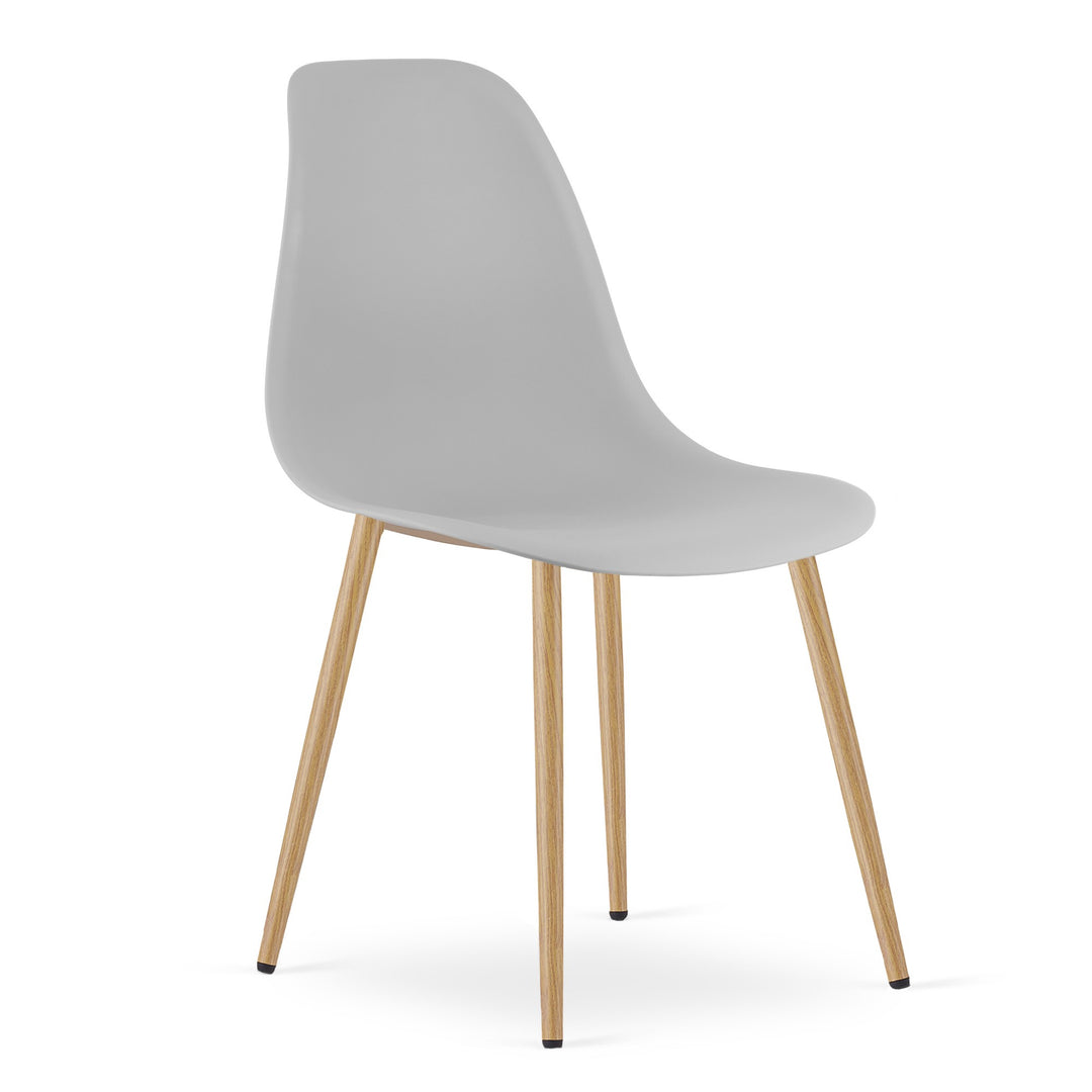 Sæt: NP Bord 120x80cm Sonoma Eg + 4 WAT Stole Grå / Naturlige Ben