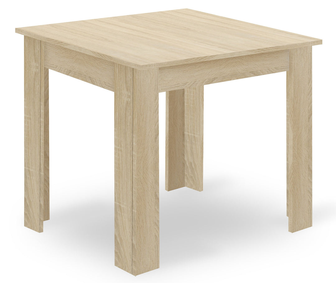 Sæt: NP Bord 80x80cm Sonoma Eg + 4 WAT Stole Grå / Naturlige Ben
