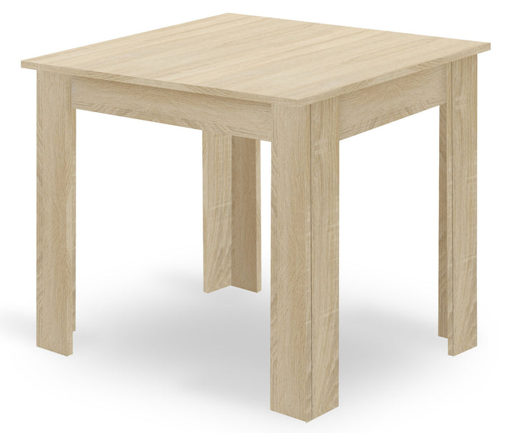 Sæt: NP Bord 80x80cm Sonoma Eg + 4 WAT Stole Grå / Naturlige Ben
