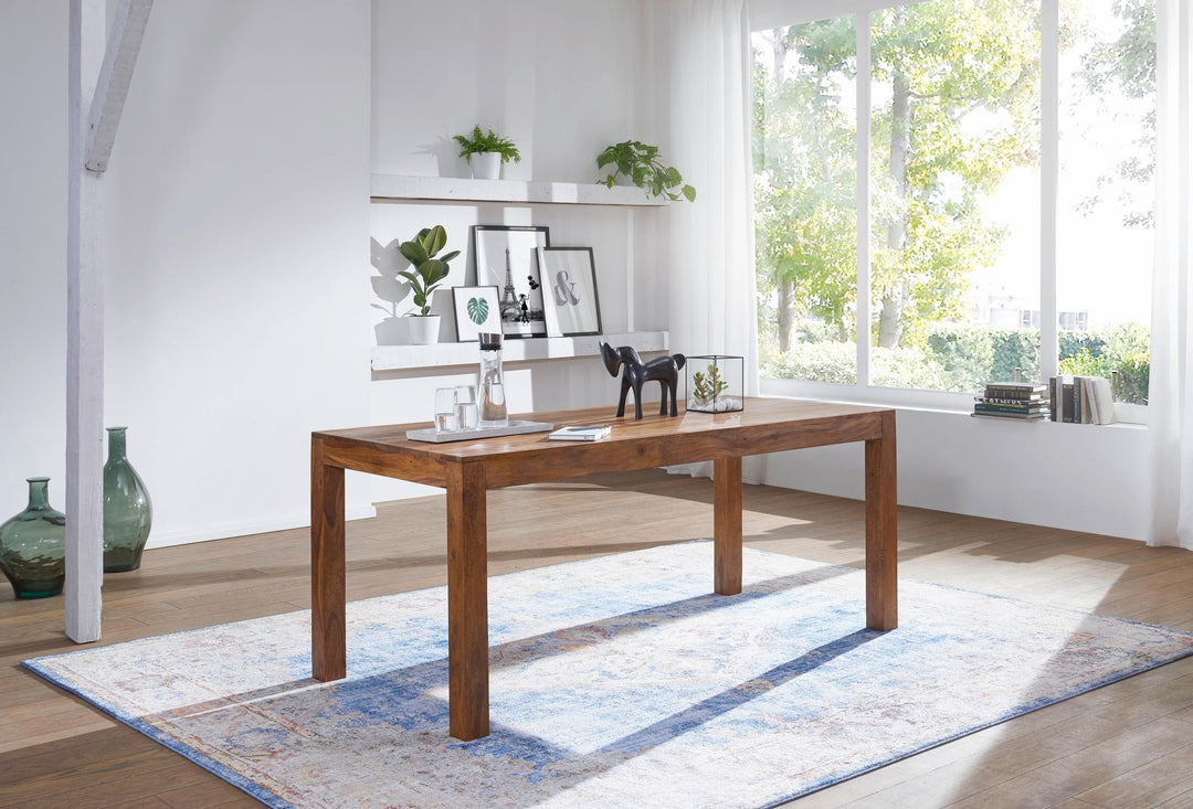 Spisebord, 200x100x76 cm, massivt træ tidløst, rektangulært køkkenbord, træ