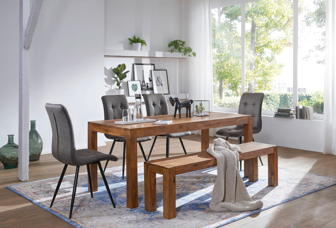 Spisebord, 200x100x76 cm, massivt træ tidløst, rektangulært køkkenbord, træ