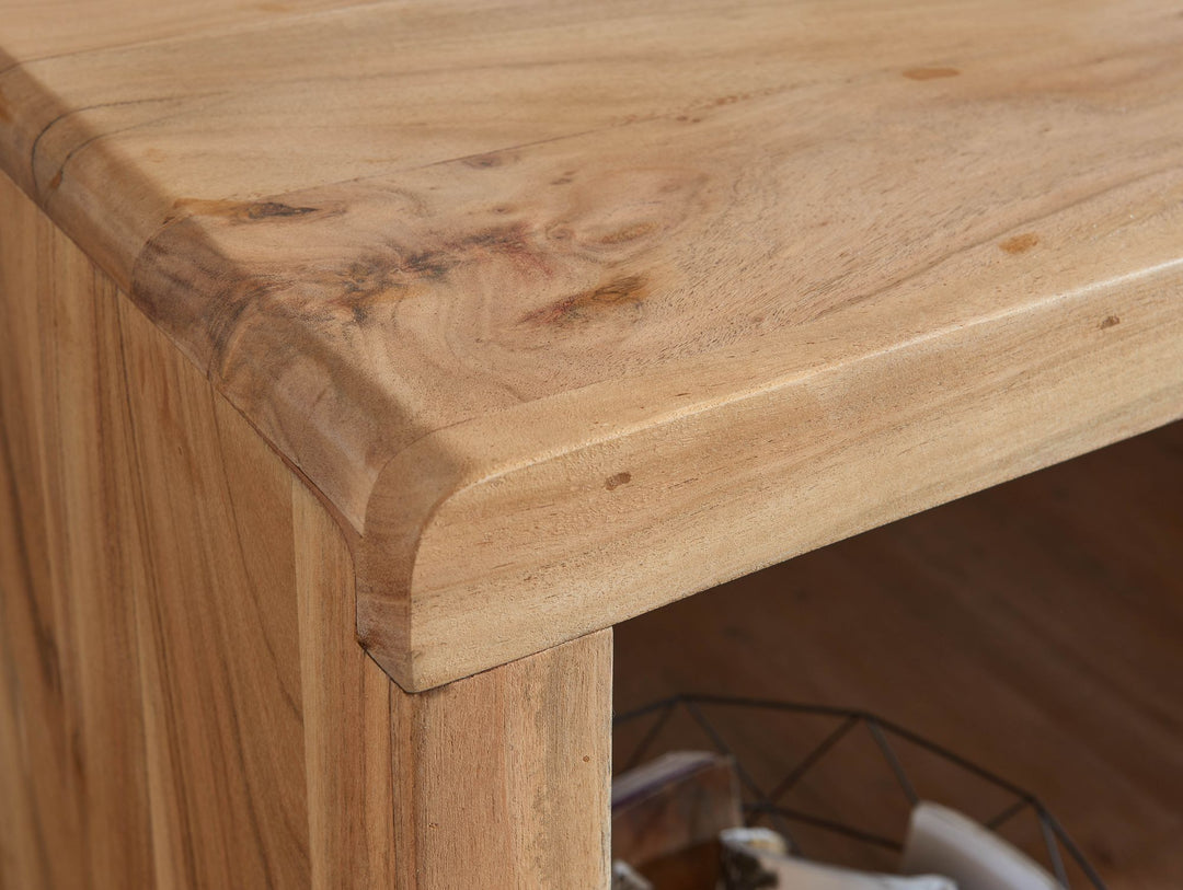 BOHA skrivebord i massivt akacietræ, computerbord, 160 cm bredt, design i ægte træ, opbevaring, kontorbord, landlig stil