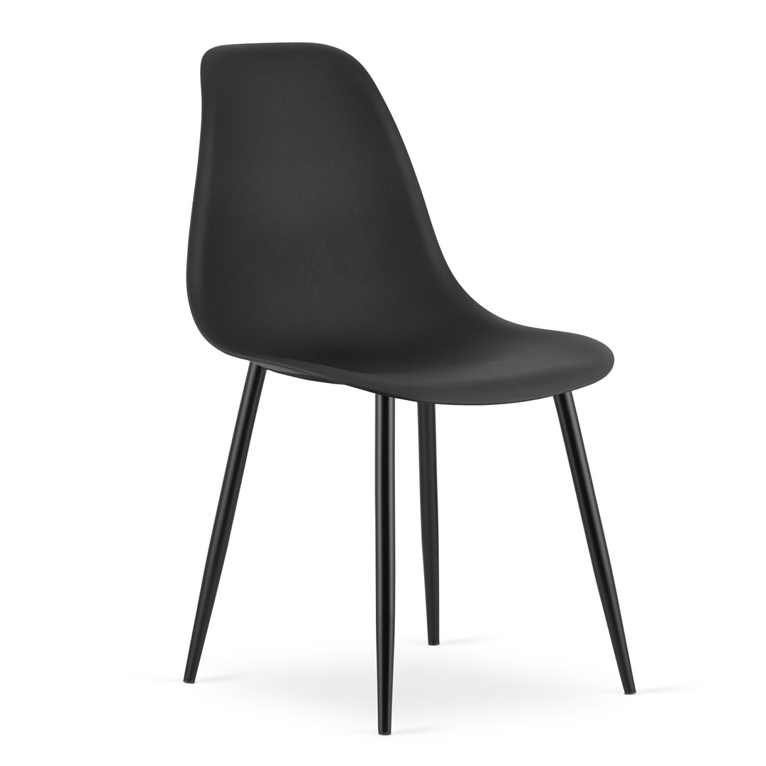 Sæt med ADRIA bord 120 cm x 80 cm - sort + 4 WAT stole sorte/sorte ben