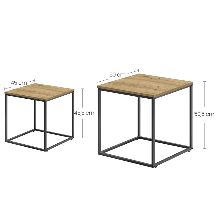 Sofaborde – sæt med 2 stk. | ARTISAN OAK / sort