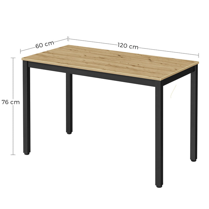 Spisebord / skrivebord 120 x 60 cm – TESSA ARTISAN med sorte ben