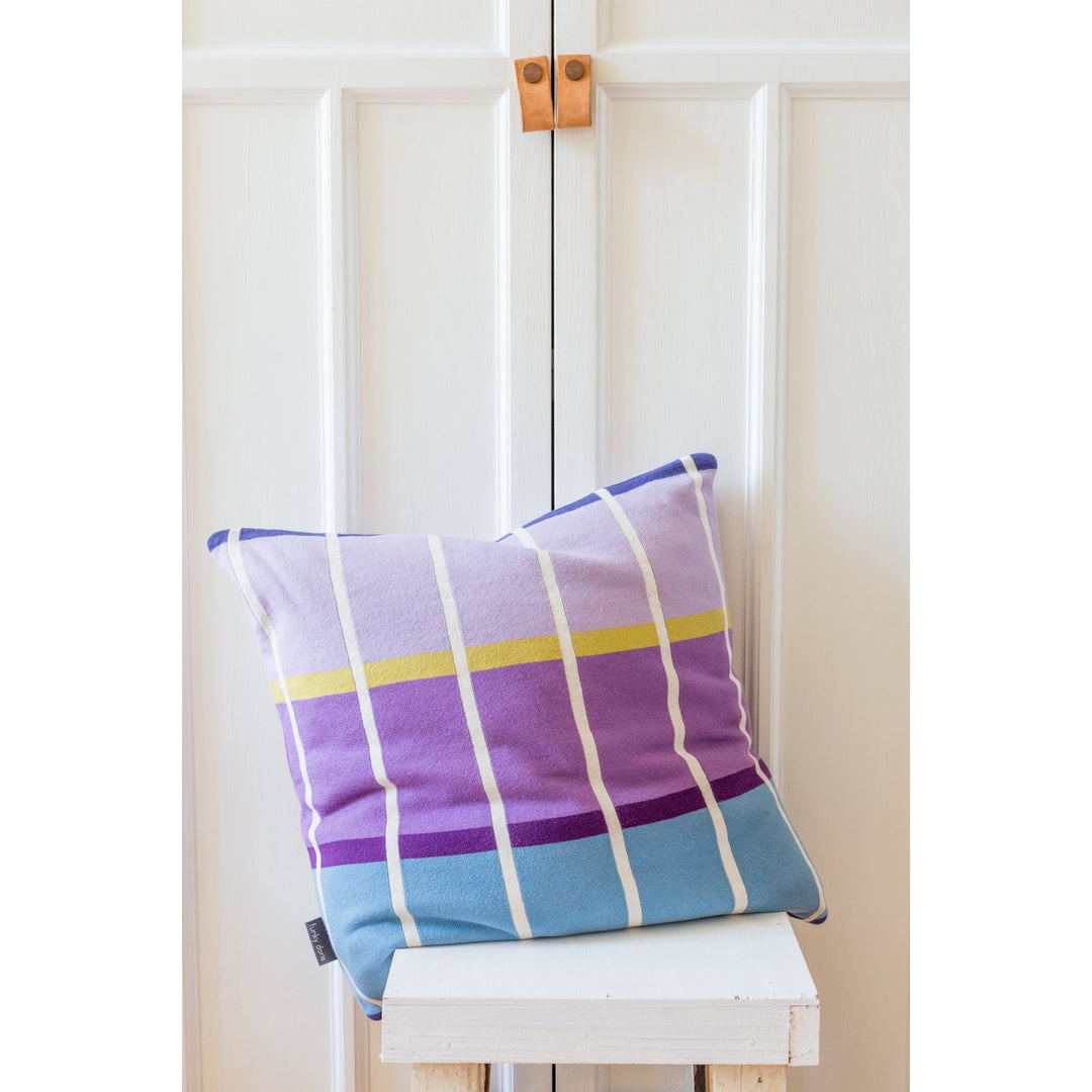 Alvin Pillow Lilla, blød jacquard bomuldsstrik