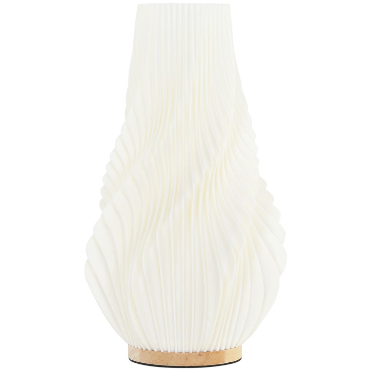 Smart bordlampe med app-styring, alexa-kompatibel, plastik, træ, hvid