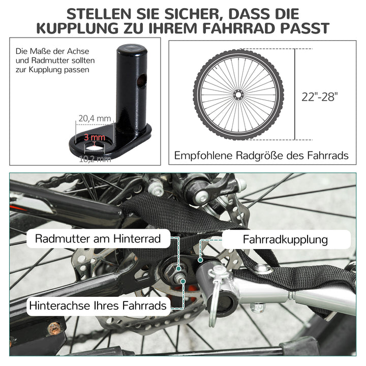 Cykeltrailer op til 20 kg, universalkobling, sikkerhedsanker, reflektor, stål, blå+sort