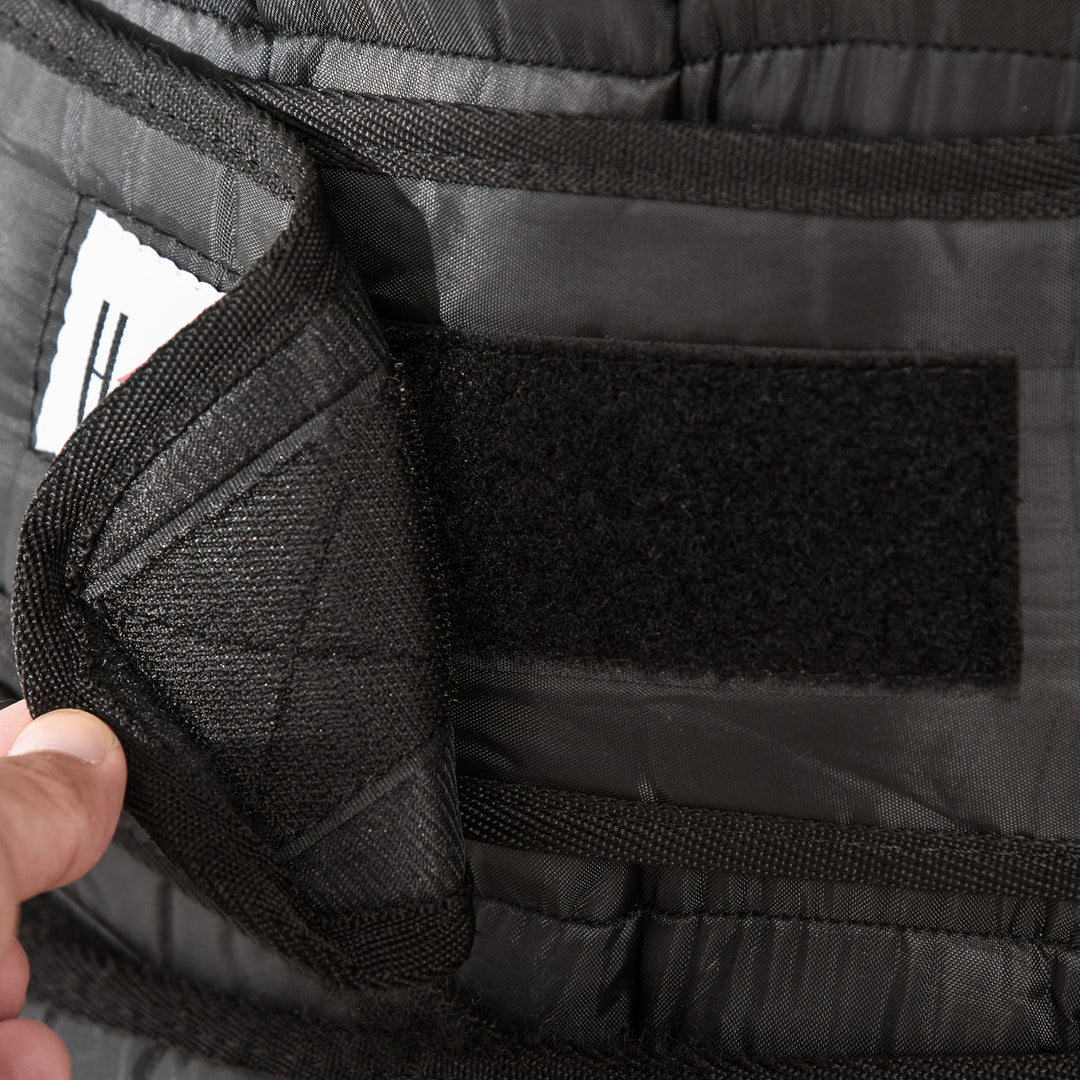 30 Kg vægtvest træningsvest med 35 vægtposer justerbar styrketræning fitness oxford metal sort 60 x 50 cm