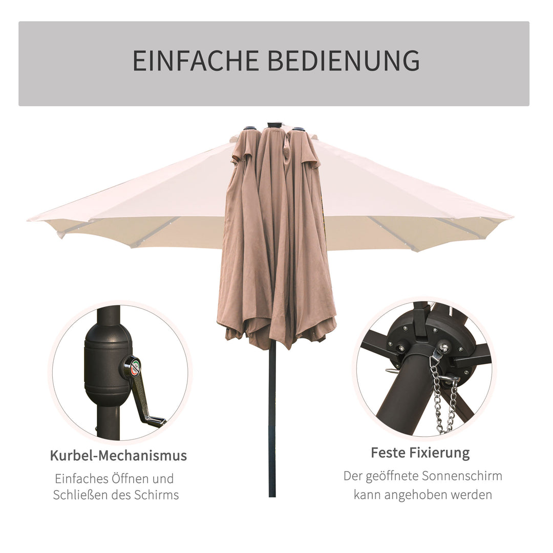 Parasol oval khaki 440 x 260 cm