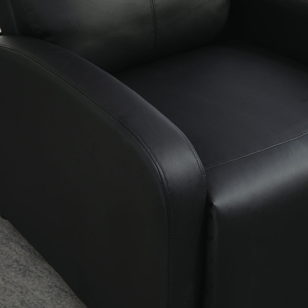 Lænestol tv-stol lænestol med lænefunktion kunstlæder (sort)