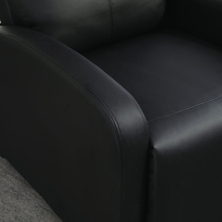 Lænestol tv-stol lænestol med lænefunktion kunstlæder (sort)