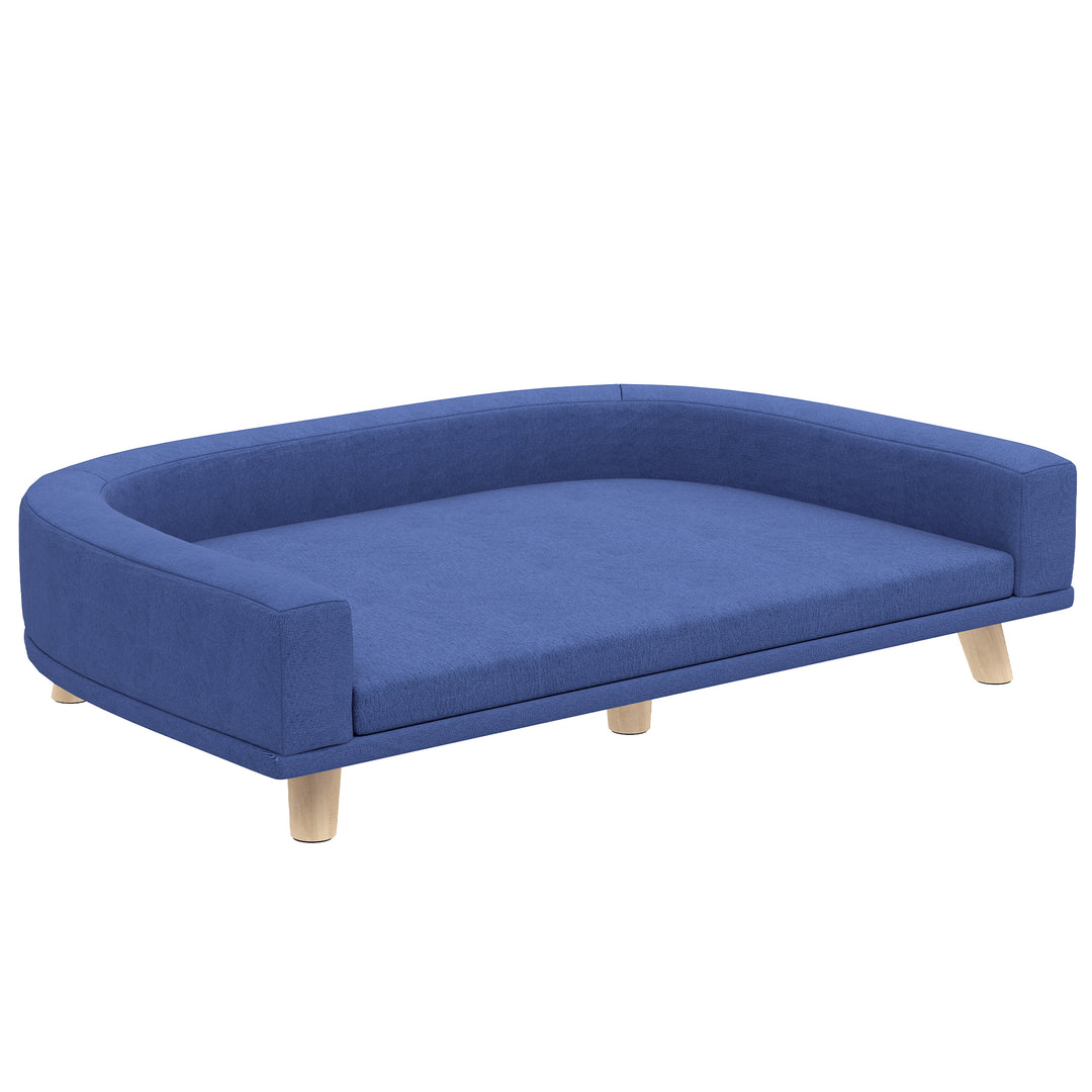 Hundeseng, hundesofa, kæledyrssofa, eukalyptustræ, 98 x 67 x 25 cm, blå