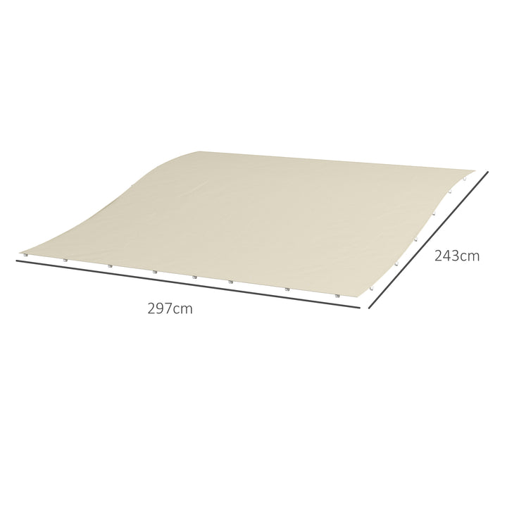 Markiseudskiftningstag, vejrbestandigt, 297 cm x 243 cm, beige