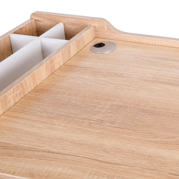 Skrivebord med 6 Opbevaringsrum - Naturlig, 100x55x81,5 cm