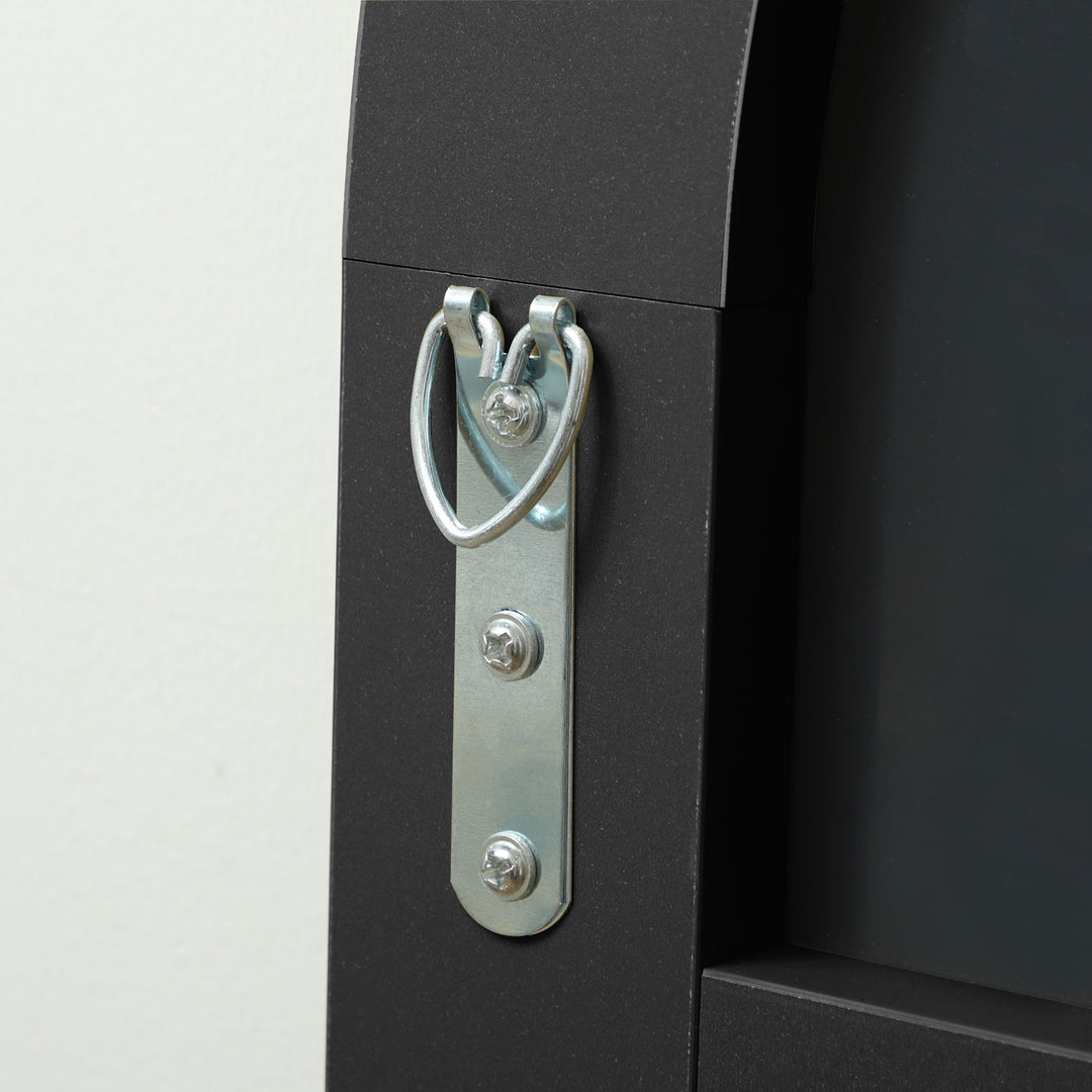 Spejl i fuld længde, rammeløs, fritstående/vægmonteret, metalstativ, 50x150 cm, sort