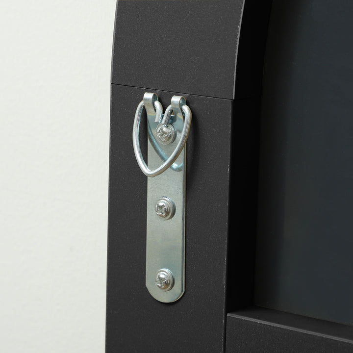 Spejl i fuld længde, rammeløs, fritstående/vægmonteret, metalstativ, 50x150 cm, sort