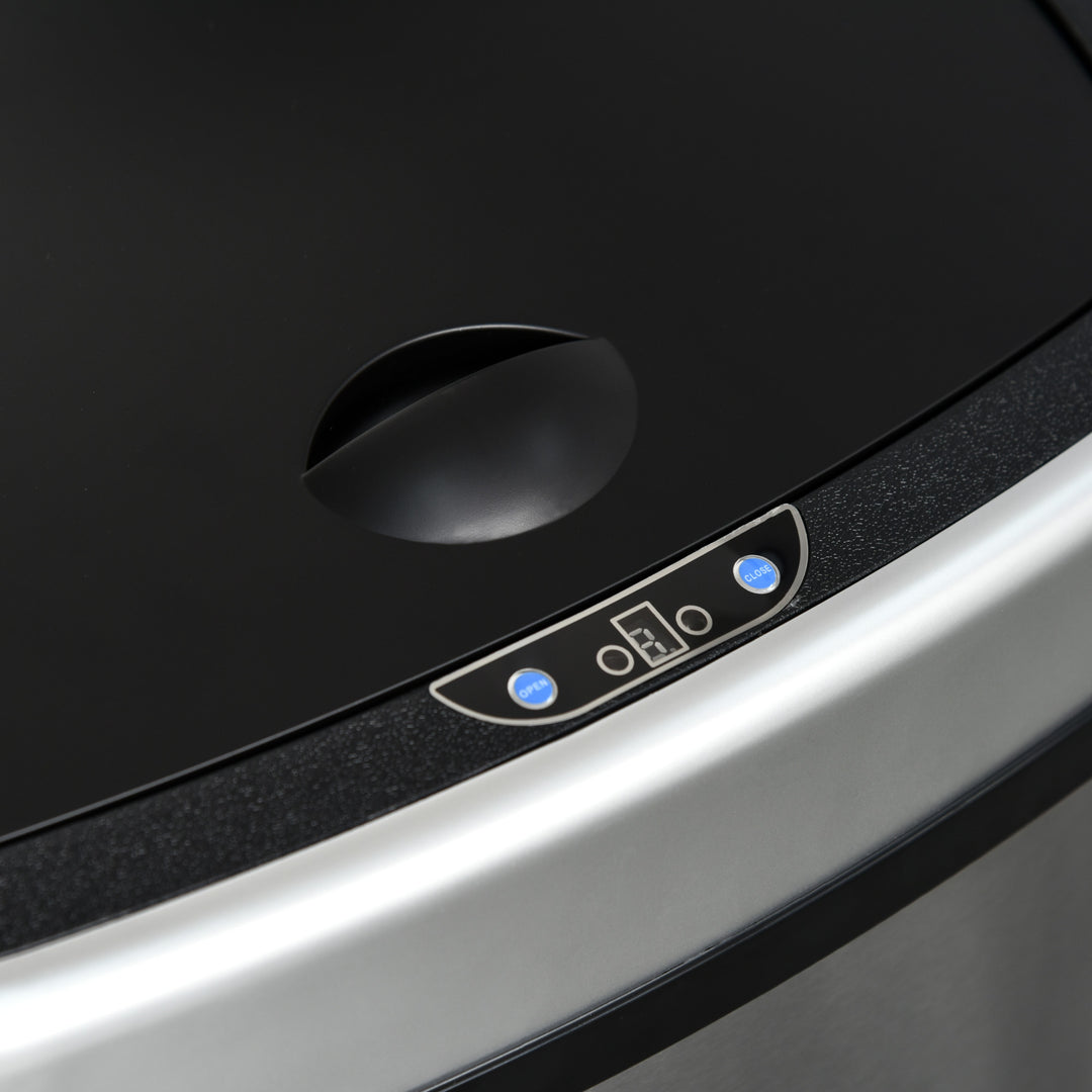 48L automatisk sensor skraldespand med bevægelsessensor, vandtæt rustfrit stål skraldespand til køkken, kontor, soveværelse, sølv