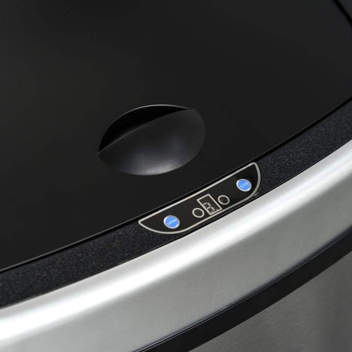 48L automatisk sensor skraldespand med bevægelsessensor, vandtæt rustfrit stål skraldespand til køkken, kontor, soveværelse, sølv