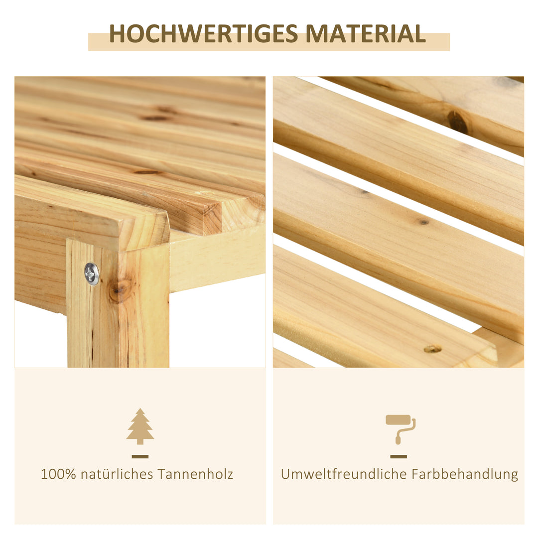Hylde til drikkekasser, kassestativ til op til 4 kasser, naturtræ, 2 niveauer 74 x 45 x 111 cm