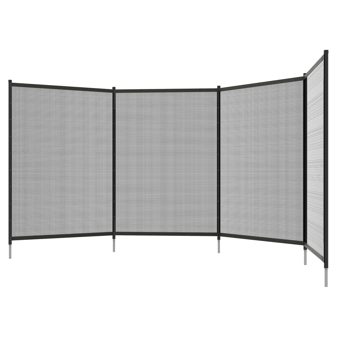 Poolsikkerhedshegn, poolhegn til børn, 4 dele, aluminium/tekstil, 365 x 126 cm, sort