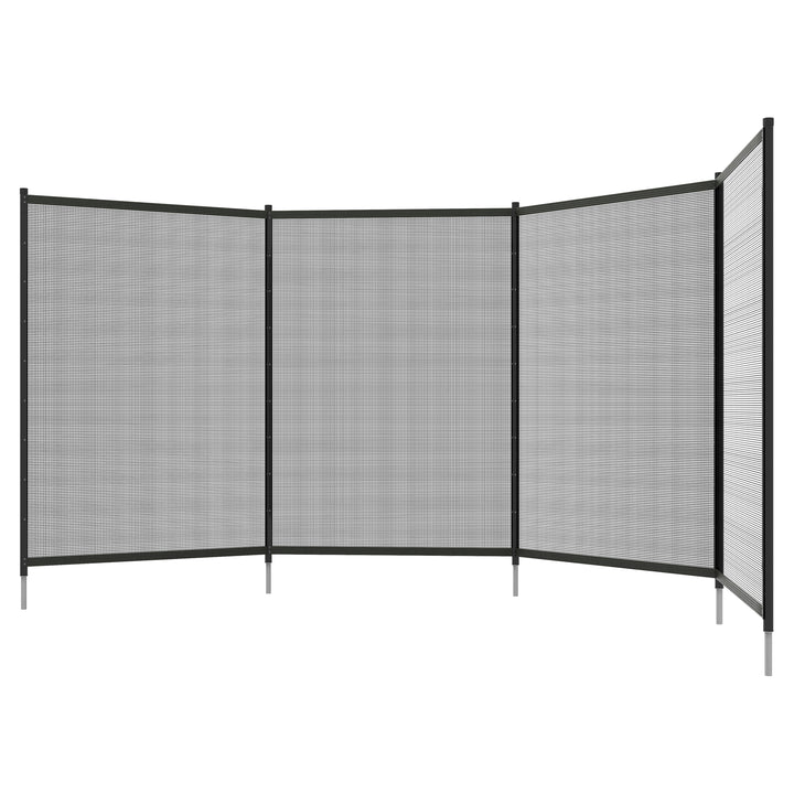 Poolsikkerhedshegn, poolhegn til børn, 4 dele, aluminium/tekstil, 365 x 126 cm, sort