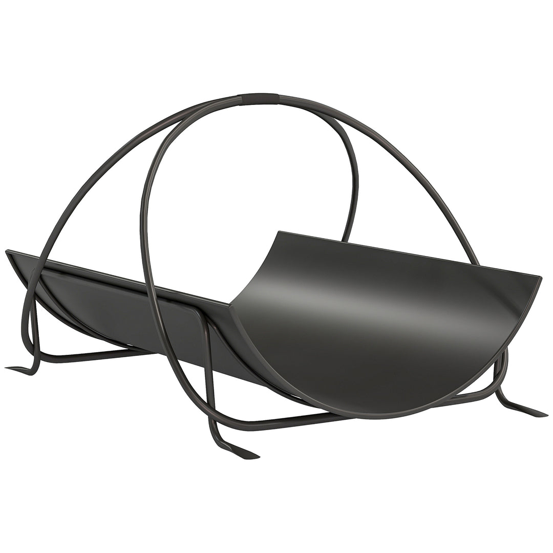 Indendørs brænderist, 51 x 38 x 33 cm, geometrisk design med metalhåndtag, sort
