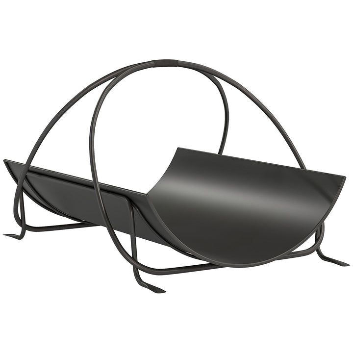 Indendørs brænderist, 51 x 38 x 33 cm, geometrisk design med metalhåndtag, sort