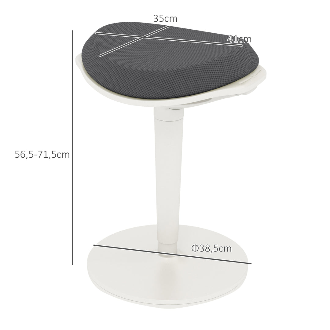 Gyngestol, ergonomisk, højdejusterbar, op til 120 kg, 42,5 x 35,5 x 56,5-71,5 cm, grå