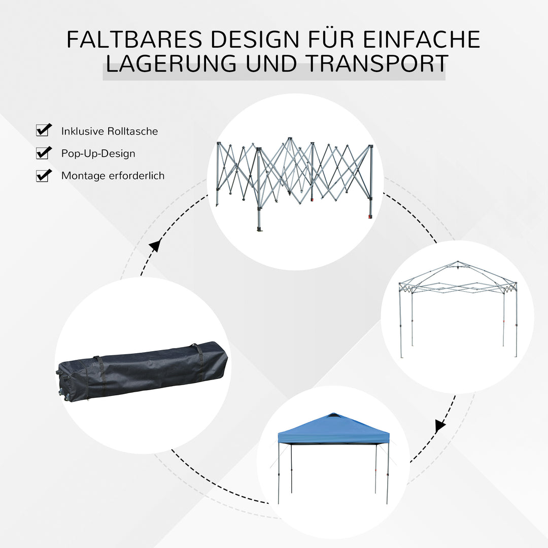 Havepavillon, foldbar pavillon, partytelt, havetelt inklusive pløkker og barduner, oxfordstof, 2,95 x 2,95 x 2,64 m, blå