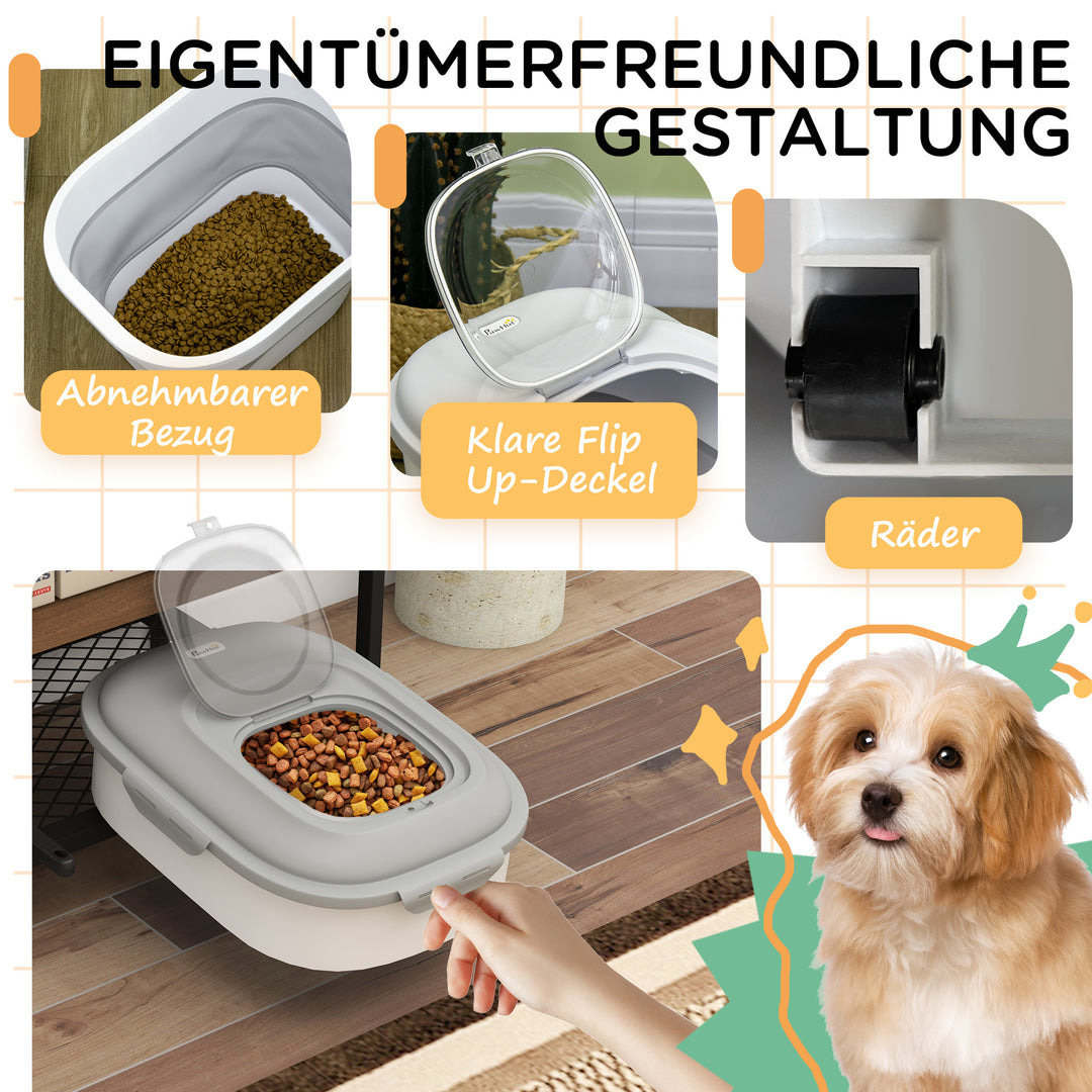 Tørfoderbeholder, foldbar, op til 25 kg, med tilbehør, 44 x 32 x 37 cm, grå