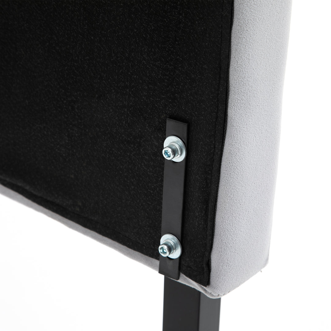 Sengegavl polstret sengegavl ryglæn sengegavl i gråt poppelfløjlsstof 185 x 8 x 134 cm