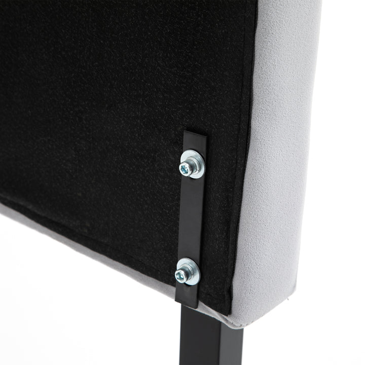 Sengegavl polstret sengegavl ryglæn sengegavl i gråt poppelfløjlsstof 185 x 8 x 134 cm