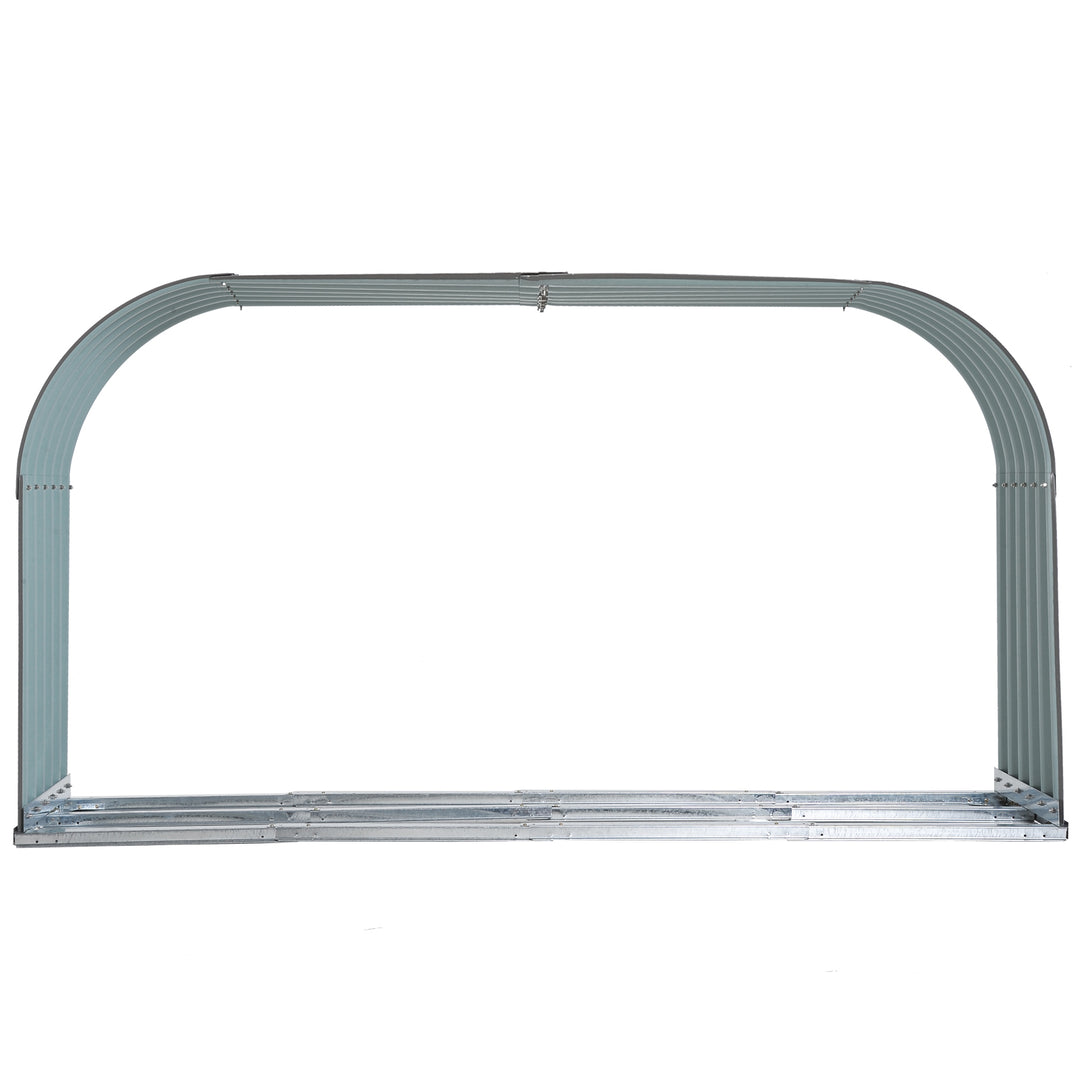 Brændereol i træ, vejrbestandigt stål, 212 cm x 46 cm x 112 cm, grå