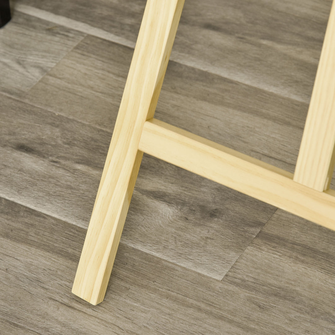 Staffeli, siddende og stående staffeli, foldbart studiestaffeli, 75° justerbart med holder til kunst, maleri og udendørs reklame, fyrretræ, naturtræ, 51,5 x 71,5 x 134,5 cm