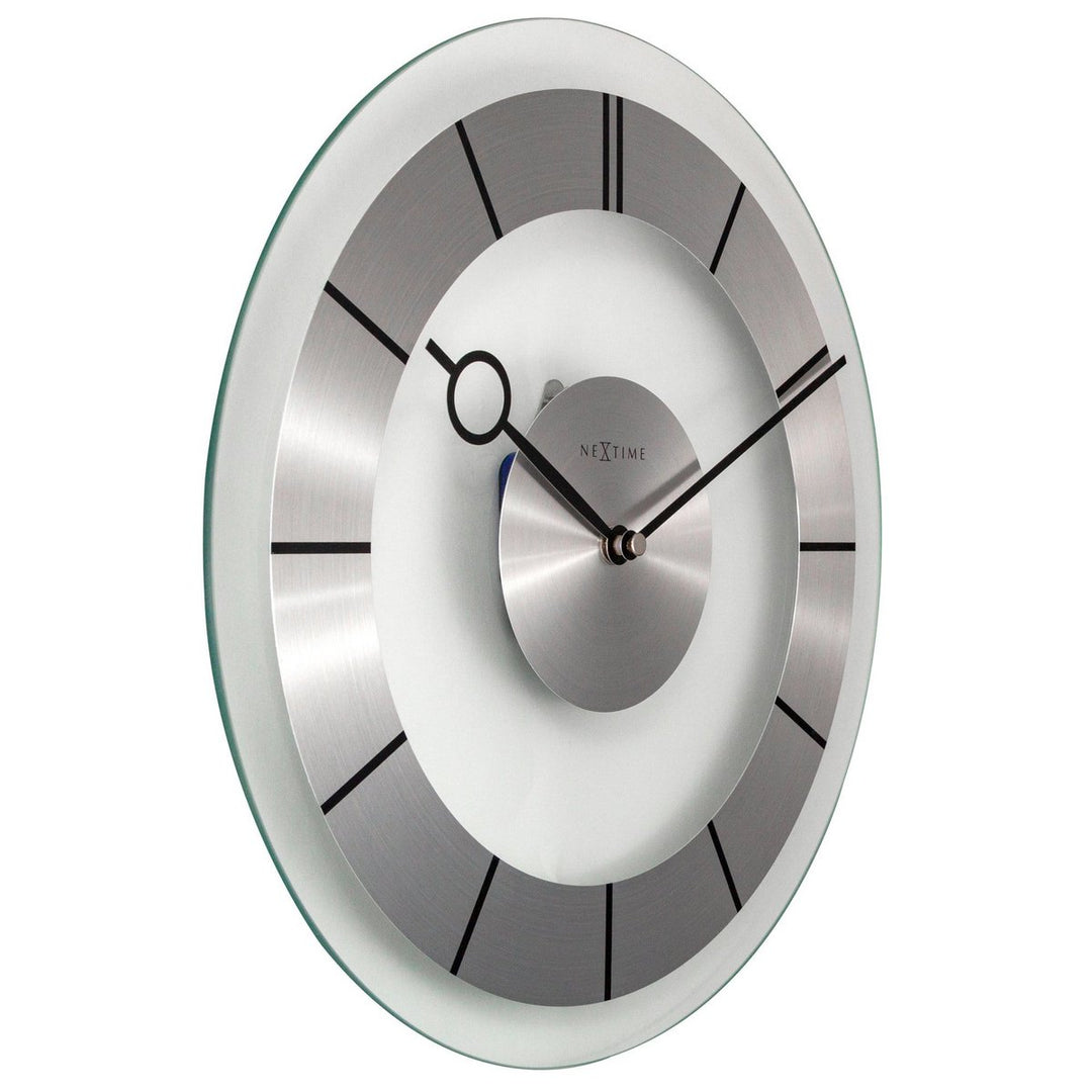 Vægur - 31 cm - Aluminium - Glas - 'Retro'
