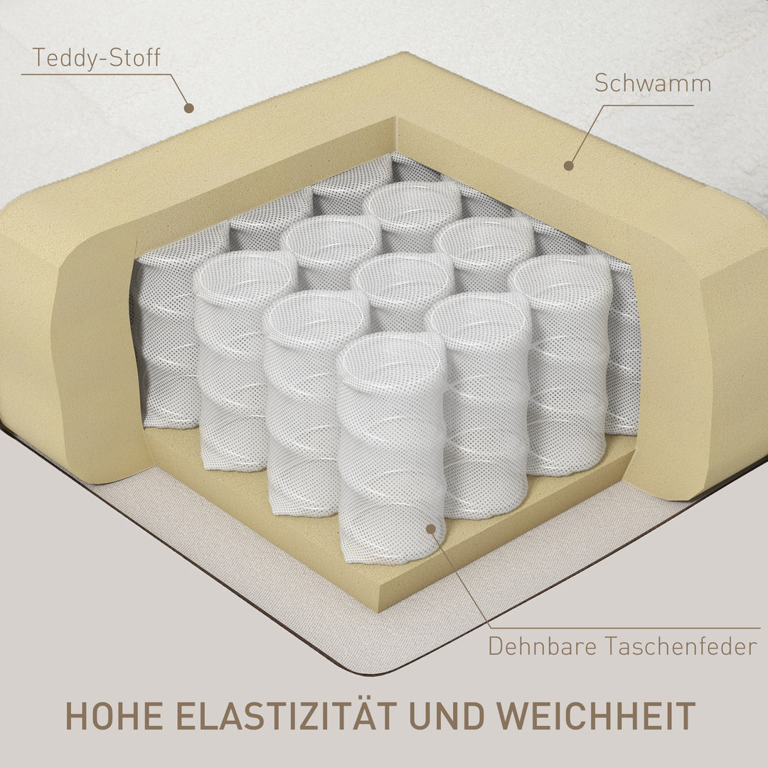 Sækkestol, justerbar, lasteevne op til 150 kg, 84 x 104 x 87 cm, cremefarvet