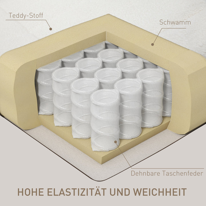 Sækkestol, justerbar, lasteevne op til 150 kg, 84 x 104 x 87 cm, cremefarvet
