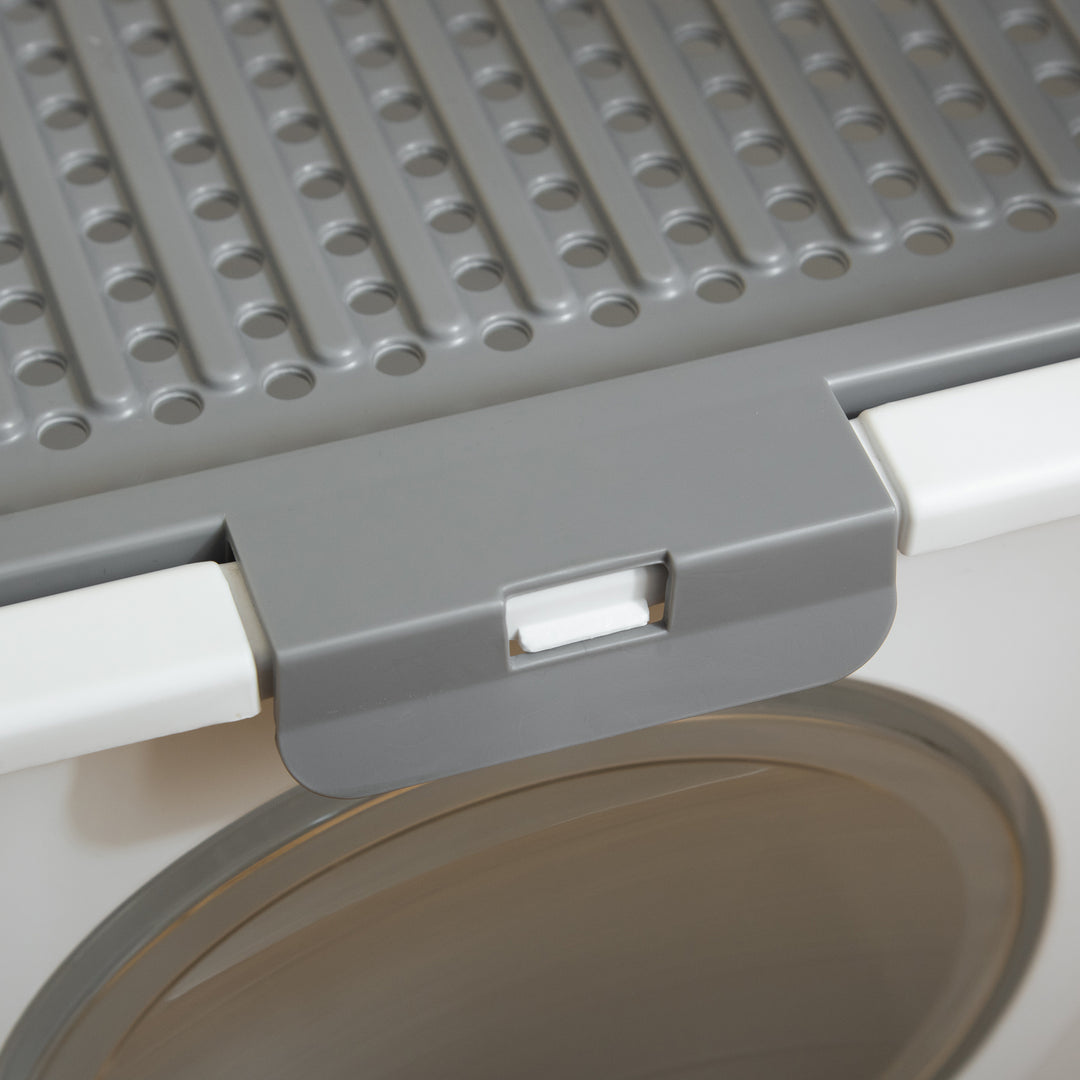 2-Vejs kattebakke med kattebakke, hvid + grå