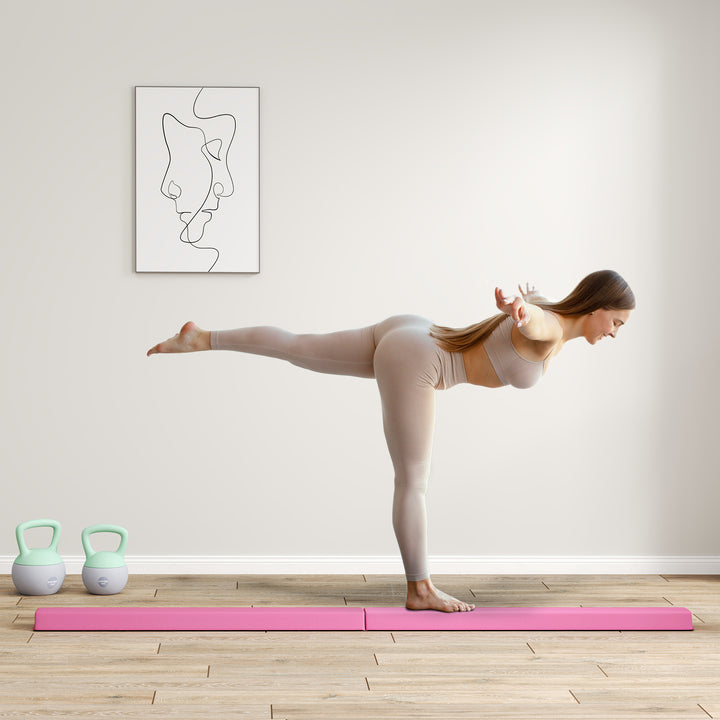 Balancebom 2,4 m, foldbar, skridsikker bund, til 3+ år, op til 80 kg, lys rød