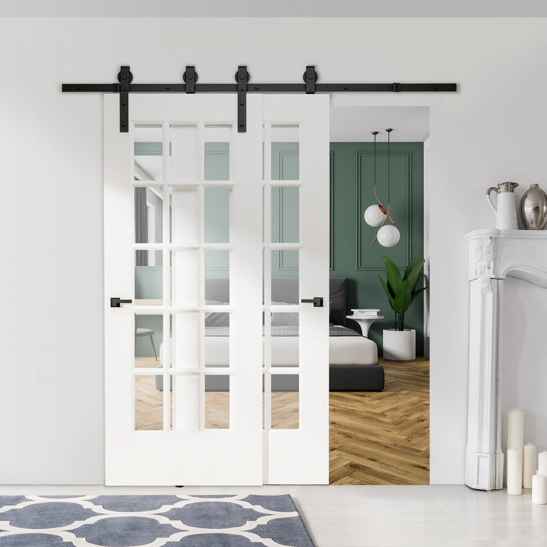 Skydedørssystem skinne skydedørsbeslag til træskydedør 9 tilbehør sort