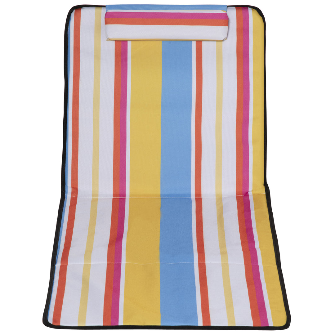 Sæt med 2 strandmåtter, justerbare, foldbare, 124L x 53B x 37-50H cm, flerfarvede
