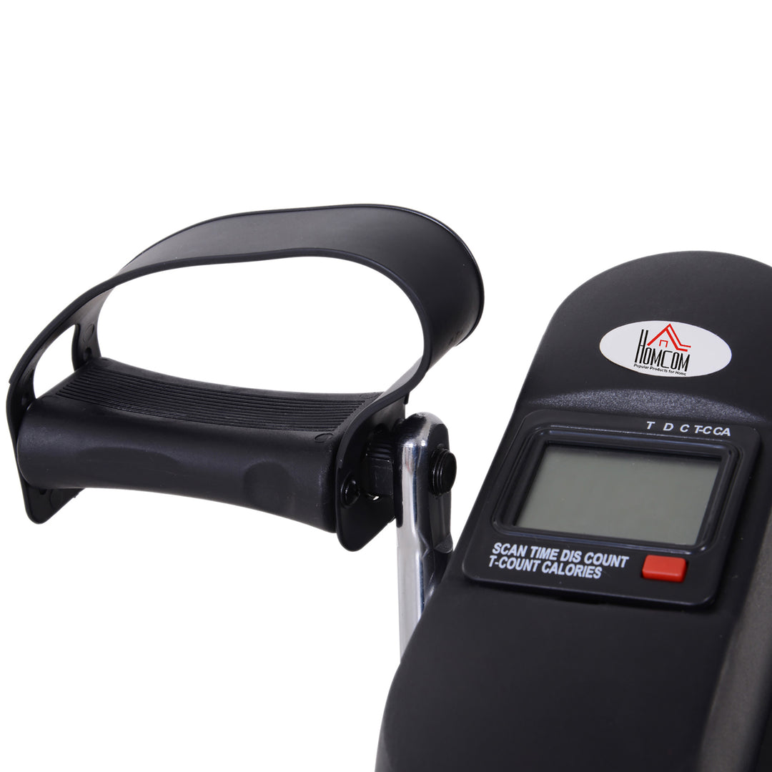 Mini motionscykel fitnesscykel pedaltræner med lcd-display justerbar modstand arm- og bentræner hjemmetræner fitnessudstyr til seniorer hjemmekontor 35 x 40 x 31 cm sort