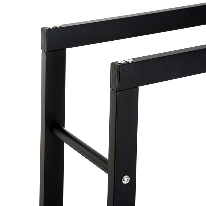 Brændehylde metal 60 x 25 x 100 cm brændehylde stablingshjælp stålramme op til 100 kg brændehylde udendørs brændehylde brændehylde til have terrasse udendørs sort