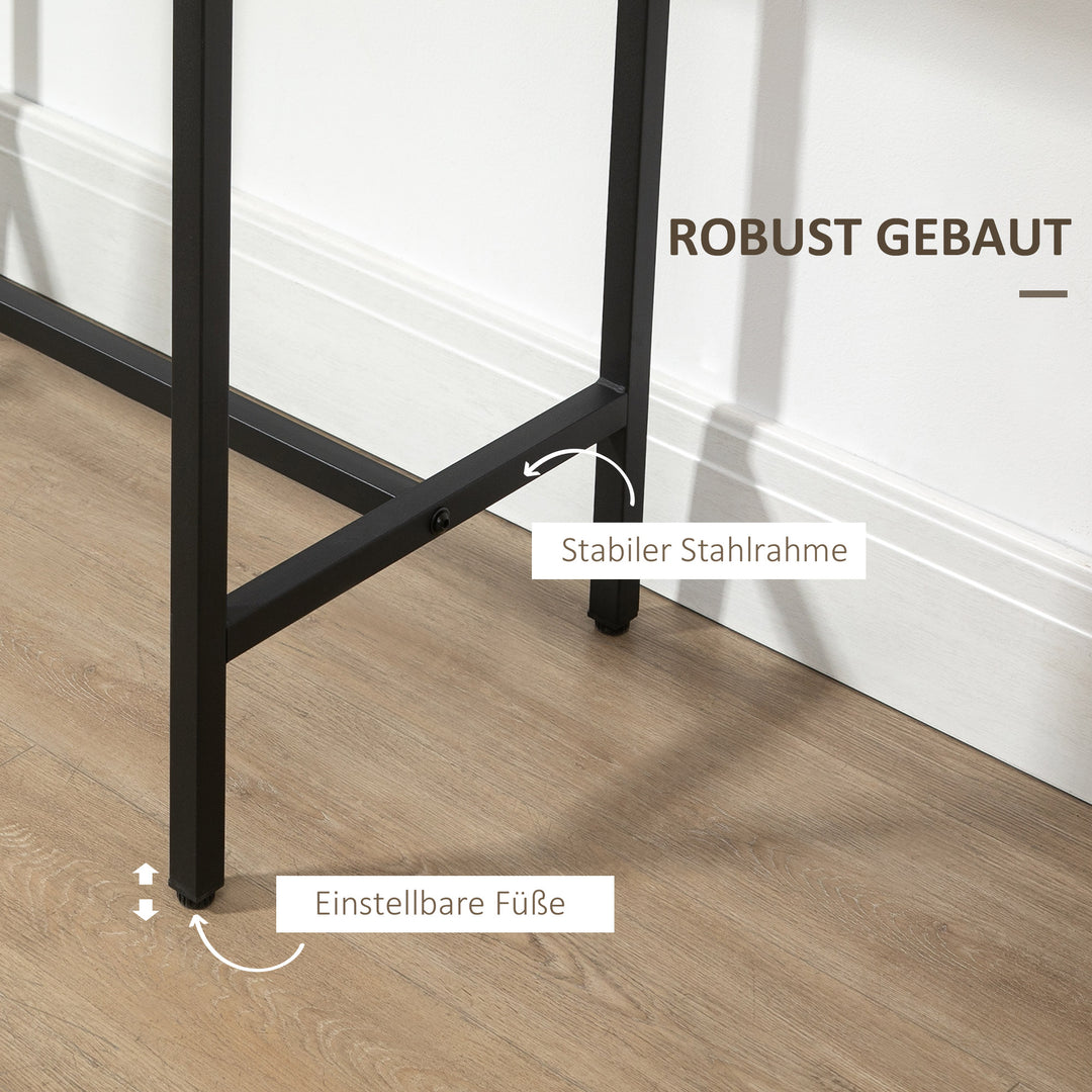 3-Delt industrielt barbordsæt, 1 bord, 2 skamler, sort + natur